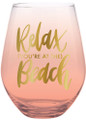 Relax.. You're at the Beach Jumbo 30 oz. Wine Glass Holds 1 Full Bottle of Wine
