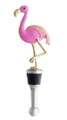 Tropical Enamel Pink and Gold Flamingo Wine Bottle Stopper