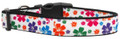 Multicolored Tropical Hibiscus Premium Ribbon Dog Collar