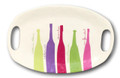 Serving Platter w Colorful Wine Bottles Merlot, Chardonnay, etc.