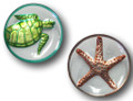 Set of Two Assorted Sea Life Turtle & Starfish Tidbit Plates
