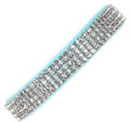 Tiffi Blue Giltmore 4-Row Swarovski Crystal Ultrasuede 1/2" Dog Collar