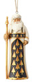 Heartwood Creek Black and Gold Santa With Staff Ornament by Jim Shore for Enesco