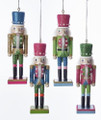 Set of 4 Preppy Bright Color Nutcracker Ornaments With Pearls by Kurt Adler