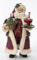 11.5" Fabriche Wine Loving Santa Figurine by Kurt Adler 