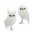 Set of 2 Assorted Wispy White Owl Hanging Ornaments by Kurt Adler