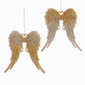 Set of 2 Assorted Gold and Silver Glitter Angel Wing Ornaments by Kurt Adler