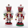 Set of Two 8" Assorted Candy Soldier Nutcracker Ornaments by Kurt Adler