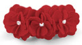 Red Tinkie's Garden Flowers Ultrasuede / Swarovski Crystal 1/2" Dog Collar
