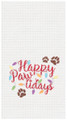 "Happy Paw-lidays" Embroidered Christmas Kitchen Towel for Dog and Cat Lovers