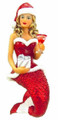Santa Baby II Mermaid with Presents and Drink Ornament  by December Diamonds