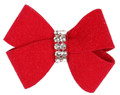 Red Nouveau Dog Hair Bow with Swarovski Crystals by Susan Lanci