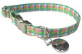 Southern Dawg Gingham Plaid Multicolored  Dog Collar