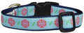 Dahlia Pink Flower Dog Pet Premium Ribbon Collar by Up Country