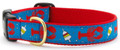 Nautical Lobsters & Buoys Premium Ribbon Pet Dog Collar by Up Country
