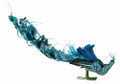 Large 23" Sequin Teal / Blue Feathered Peacock Christmas Ornament by Regency International