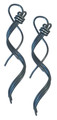 Handmade Niobium Gold Filled Three Strand Blue Satin Spiral Earrings by Mark Steel