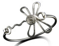 Anju Silver Plated Collection Wire Bracelet Dragonfly Swirl