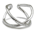 Anju  Silver Plated Adjustable X Abstract Ring