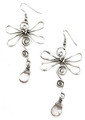 Anju Banjara Collection Silver Plated Dragonfly Earrings with Semi-Precious Clear Quartz
