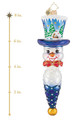 Christopher Radko Glass Jolly Top Hat Snowman Cone Style Christmas Ornament