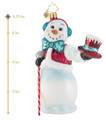 Christopher Radko Hats off Snowman! Christmas Glass Ornament