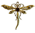 Amber Dragonfly Lapel Pin Brooch and Necklace Pendant with Bling Bulk Discounts