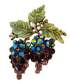 Grape Cluster Lapel Pin Brooch  with Bling - Bulk Discounts
