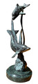 Double Dolphins with Seagrass Patina Statuette by San Pacific International