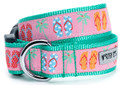 Colorful Tropical Flip Flops Beachy Premium Dog Collar by Worthy Dog
