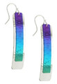 Long Double Strip Sterling Silver / Multicolor Niobium Earrings by Mark Steel