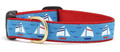 Under Sail Premium Nautical Ribbon Dog Collar by Up Country