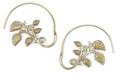 Anju Tanvi Collection Open Hoop Gold Leafy Vine Earrings