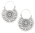 Anju Tanvi Collection Silver Filigree Floral Center Earrings