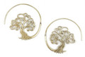 Anju Tanvi Collection Open Hoop Gold Tree of Life Earrings