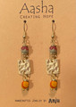 Anju Aasha Recycled Indian Sari Beaded Dangle Earrings