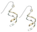 Double Dangle Mixed Metals Swirl Earrings by Mark Steel