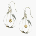 Silver Ribbon Loop with Gold Pearl Mixed Metals Earrings by Mark Steel