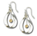 Silver Ribbon Loop with Gold Pearl Mixed Metals Earrings by Mark Steel