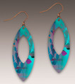 Hypo-allergenic Teal & Fuchsia 31NOV Oval Earrings by Illustrated Light