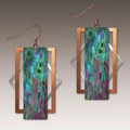 Hypo-allergenic Teal & Fuchsia 3CS2 Silver & Copper Earrings by Illustrated Light