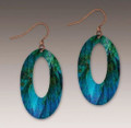 Hypo-allergenic Blue Multicolored Oval Earrings by Illustrated Light ME10OE