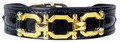 Georgia Dog Collar in Black Patent Italian Leather & Gold by Hartman & Rose - 14 - 16"