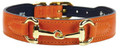 Belmont Dog Collar in Tangerine & Gold by Hartman & Rose - 8 - 10"