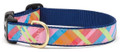 Pink Madras Premium Dog Ribbon Collar