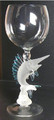 Frosted Sailfish Hand Made Wine Glass by Yurana