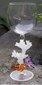 Clownfish and Coral Hand Made Wine Glass