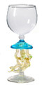 Jellyfish Stemmed Hand Blown Wine Glass by Yurana Designs