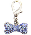 Blue Pave Crystal Bone Dog Collar Charm, Zipper Pull, Purse Charm