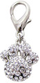 Clear Pave Crystals Paw Pet Collar Charm or Purse Charm